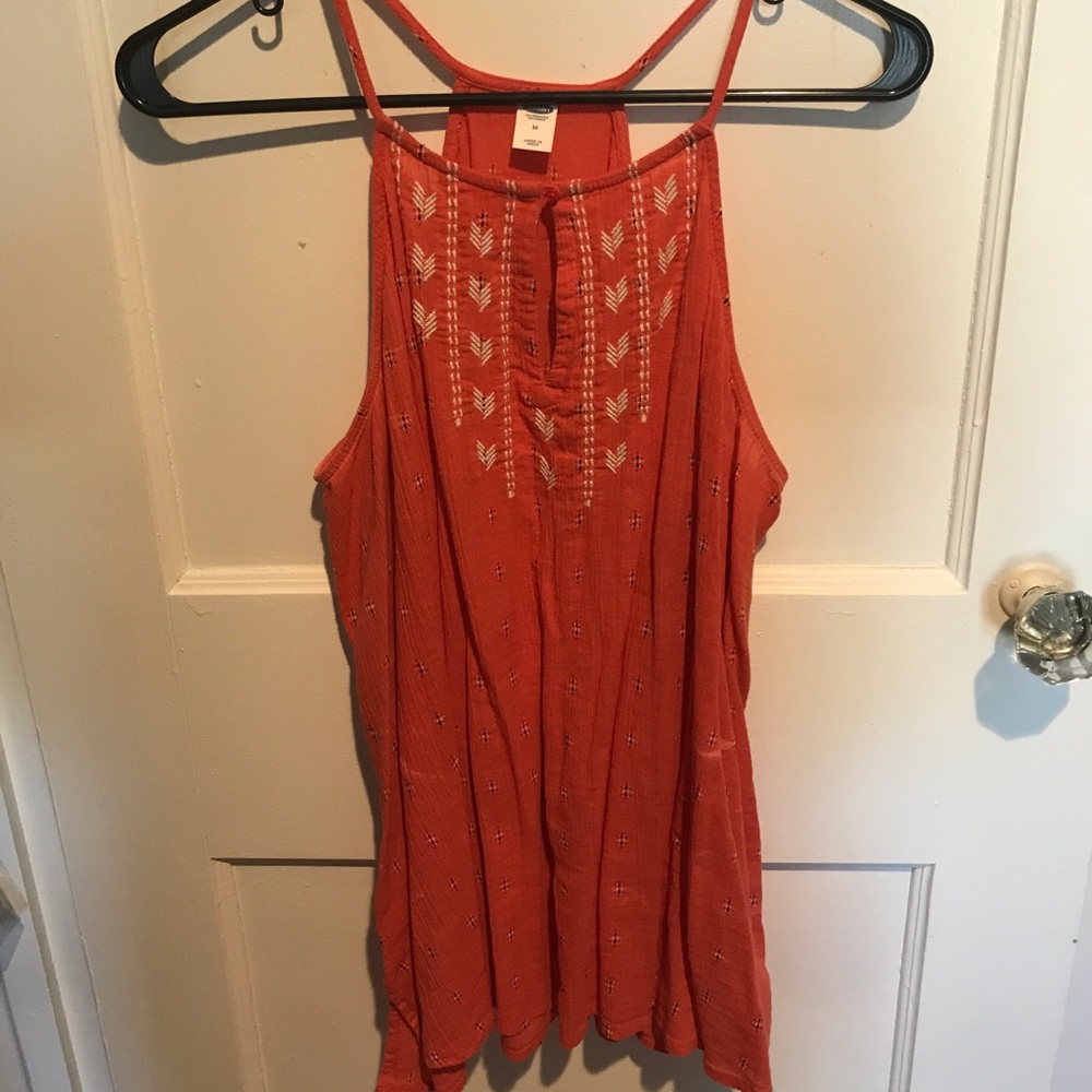 Bright orange tank top